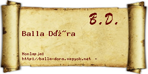 Balla Dóra névjegykártya